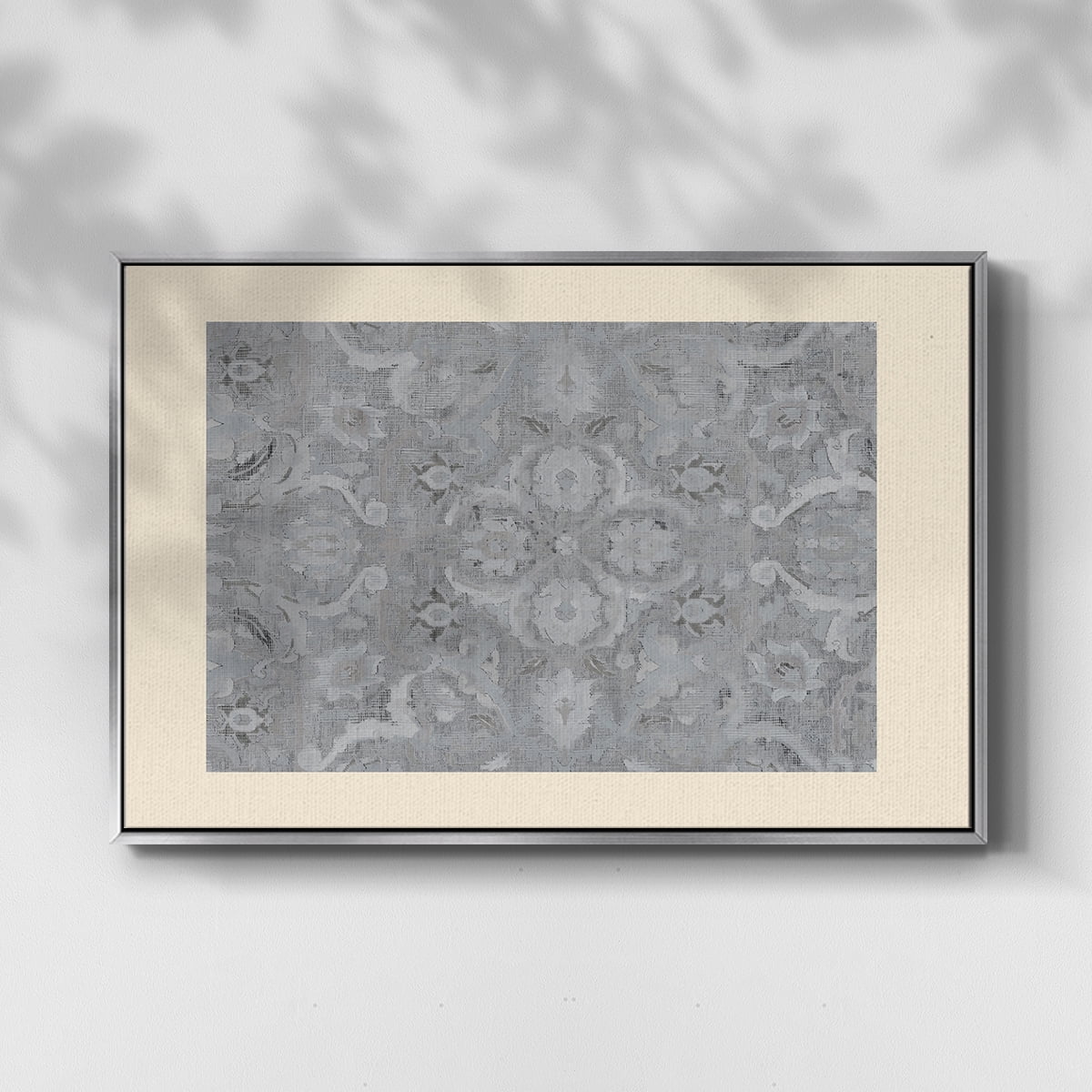 Vintage Abstract Print-I Framed in Silver Wood Gallery Wrapped Canvas 25 in. x 37 in.