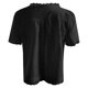 thumbnail image 4 of Camiseta de encaje con aberturas para mujer a la moda - Cuello redondo, lazo y manga corta, 4 of 6