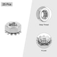 thumbnail image 3 of Uxcell Lot de 25 Écrou K-Lock 1/4 Pouces-20 avec Rondelle Externe, Acier Inoxydable 304 Argent, 3 of 6