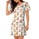thumbnail image 2 of Balery Kawaii Shiba Dog Camisón de manga corta con cuello redondo para mujer, cómodo y elegante., 2 of 6