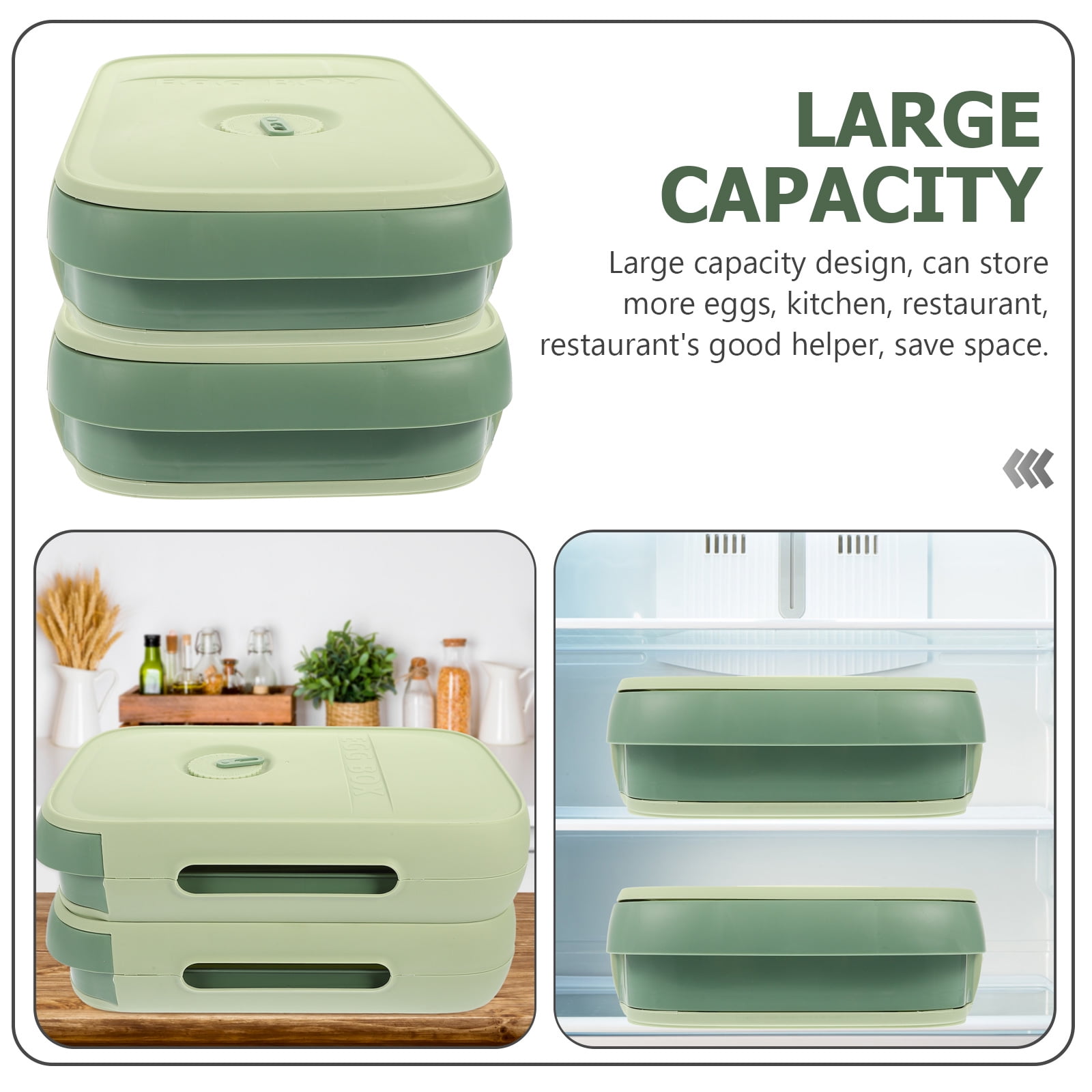WHAMVOX  Refrigerator Egg Storage Case Fridge Shelf Holder Container Keep and