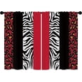 thumbnail image 4 of Leopard Cheetah Print Kitchen Curtains Red Black Splice Wild Animals Printed Bathroom Window Curtains Treatment Drapes Leopard Texture Room Decor Cafe Small Bedroom Short Curtains 27.5x36 Inch, 4 of 6