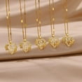 thumbnail image 5 of NICKSUN 26 Letters Heart & Flower Pendant Necklace for Women, Stainless Steel Gold - Tone Personalized Jewelry, 5 of 31