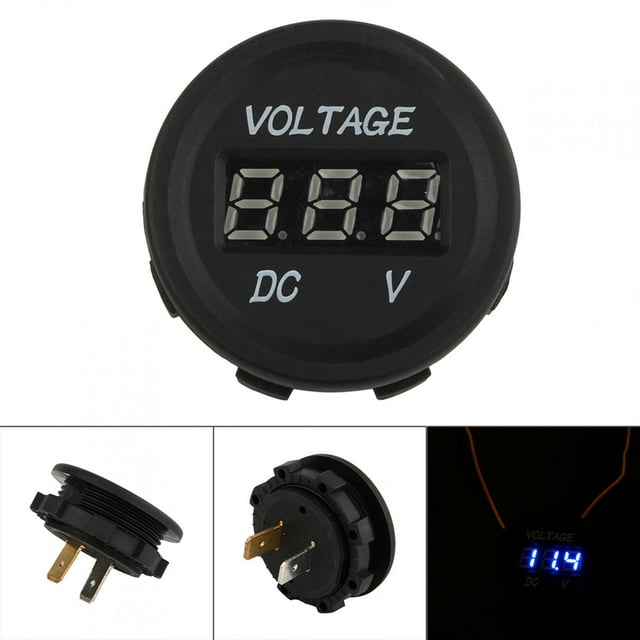12 V-Voltímetro digital LED de CC para coche y motocicleta de 24 V, resistente al agua, ZY
