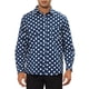 thumbnail image 1 of Camisa de Puntos de INSPIRE CHIC para Hombre con Cuello Punta, Camisas de Manga Larga con Botones, Azul Marino, 2XL, 1 of 1