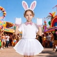 thumbnail image 2 of CAIXIA Easter Dresses For Girls Bunny Dress Up Outfits Set Kids Rabbit Girls Headbands Tutu Dress For Girls, 2 of 4