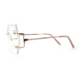 thumbnail image 6 of Luxury Fashion Rectangular Rimless Oversize Butterfly Clear Lens Eye Glasses Rose Gold Pink, 6 of 8