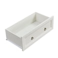 thumbnail image 6 of PORKISS 6 Drawer Dresser for Bedroom, Wooden Chest of Drawers with Metal Round Handle, Farmhouse Rustic Tall Storage Organizer for Adults, Living Room, Hallway, White, 6 of 9