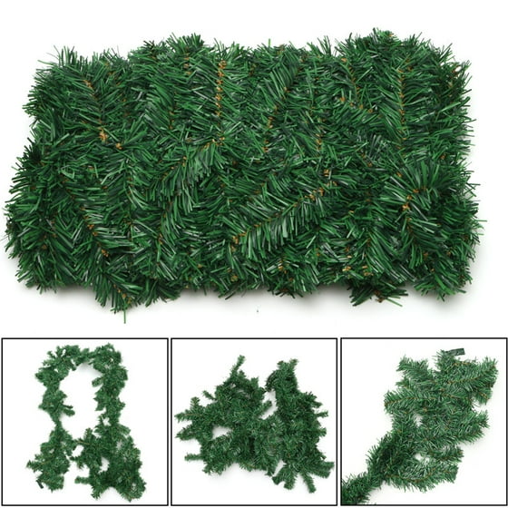 270CM 9FT Artificial PVC Green Christmas Garland Valentine Xmas Decoration Rattan - Walmart.com