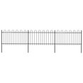 thumbnail image 1 of vidaXL Garden Fence with Hoop Top Steel 5.1x1 m Black, 1 of 4