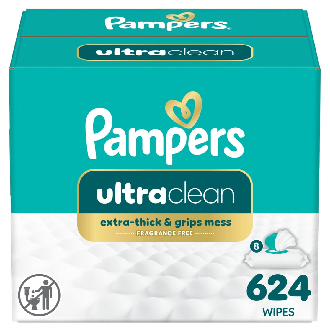 Pampers Ultra Clean Baby Wipes, 8-Pack 624 Wipes (Select for More Options)