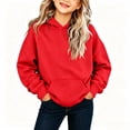 thumbnail image 2 of Yutgune Girls' Solid Pullover Hoodie, Long Sleeve Loose Sweatshirt with Pocket, Sizes 10-12 Years, 2 of 9