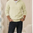 thumbnail image 2 of Men's Zip Sweater Casual Mock Neck Pullover Ribbed Knit Polo Sweater, 2 of 5