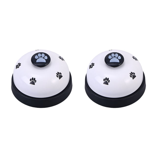 GOOHOCHY Assorted Color Dog Training Bells Made of Metal and Plastic for Pet Use with Easy Ring Button 2 Pack