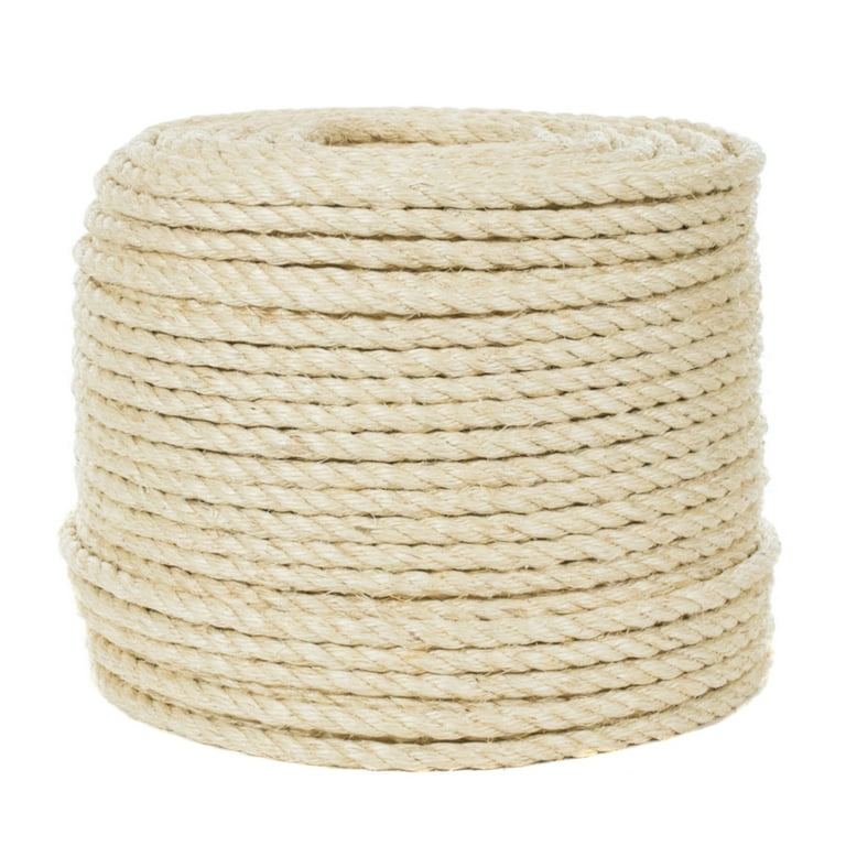 Golberg Twisted Sisal Rope Available in 1/4, 5/16, 3/8, 1/2, 3/4, and  1-inch Diameters in Various Lengths 