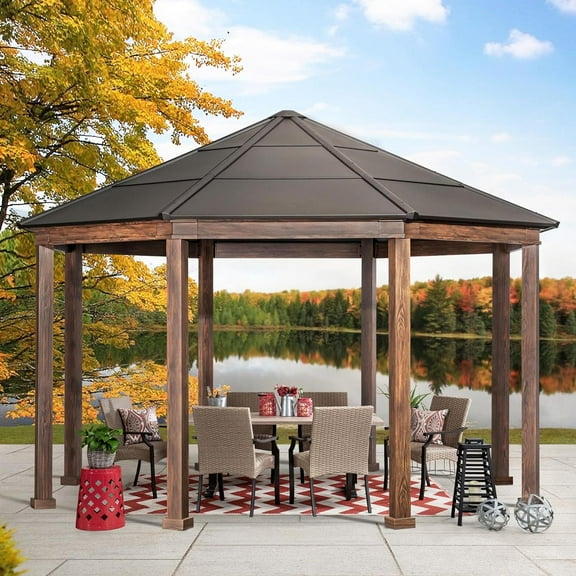 Sunjoy 15 ft. x 15 ft. Daybreak Octagon Hard Top Gazebo