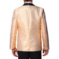thumbnail image 3 of INSPIRE CHIC Men's Blazers Metallic Shawl Lapel Collar One Button Party Style Shiny Blazers L Golden, 3 of 4