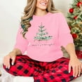thumbnail image 6 of GUZOM Womens Pink Christmas Sweatshirt - 100% Polyester Loose Fit Crew Neck with Festive Christmas Tree Graphic, Casual Holiday Pullover (XS-XL),Size S, 6 of 8