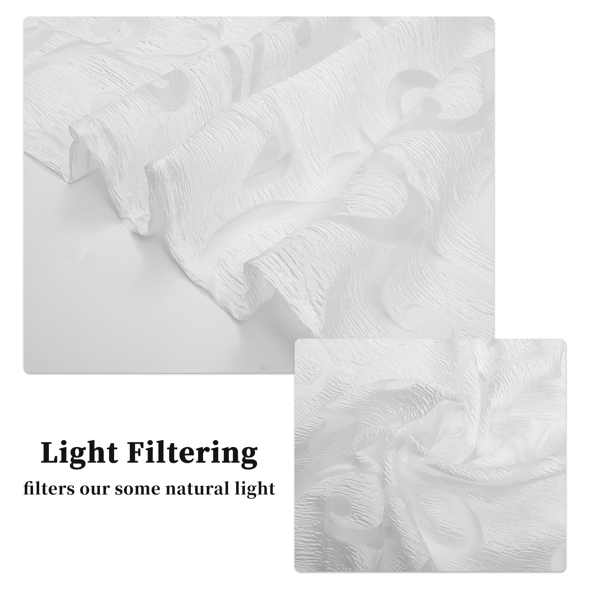 Unique Bargains Short Kitchen Curtains with Eyelets Net Curtains 57.09" L x 23.62" W