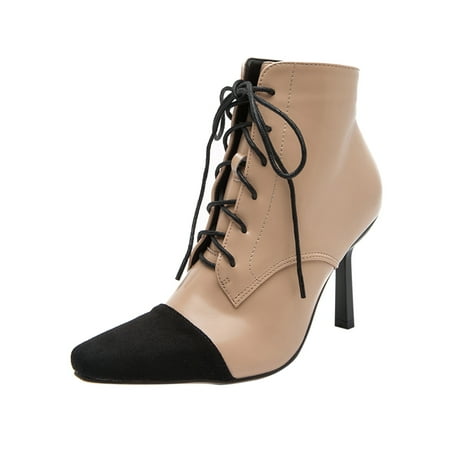 

HSMQHJWE Black Low Heel Boots For Women Leather Boots Women Flat Pointed Short Boots Toe Ankle Temperament Boots Single Boots Boots Leather Boots Shoes For Women Women S Boots Womens Cutout Booties