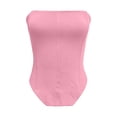 thumbnail image 4 of Women's Fashion Strapped Corset Top Asymmetric Off Shoulder Bandage Bustier Bodysuit for Party and Night Out Pink S, 4 of 6