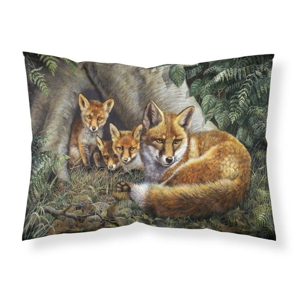 A Family of Foxes at Home Fabric Standard Pillowcase