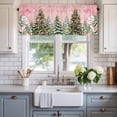 thumbnail image 2 of Snowman Christmas Farmhouse Short Window Curtain Valances, Green Xmas Tree Ball Snowflake Winter Rod Pocket Kitchen Valances for Living Room Bedroom Bathroom Cafe 54" x 18", 2 of 8