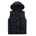 thumbnail image 2 of FRSASU Men Coat Autumn Winter Zipper Pure Color Waistcoat Vest Top Hooded Coat, 2 of 9