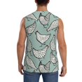 thumbnail image 4 of Bingfone Hand Drawn Chickens Pattern Men's Tank Tops Workout Sleeveless Tee Shirts Running Beach Tanks for Men-X-Large, 4 of 7