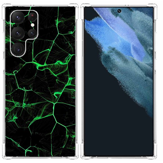 Green Marble Case for Samsung Galaxy S22 Ultra,Aesthetic Art Design Pattern Soft TPU Bumper Case Cover