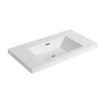 thumbnail image 2 of Noble House 36" Resin Bathroom Vanity Top Sink, Modern Integrated Basin, Easy-Clean, Scratch-Resistant, Glossy White, 2 of 6