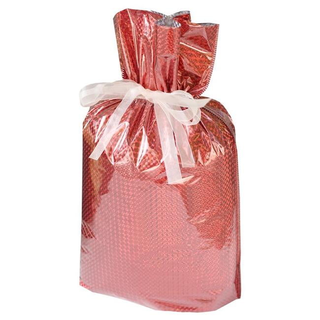 Giftmate 21088 Drawstring Gift Bags Diamond Red, Large