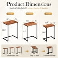 thumbnail image 3 of HomGarden Set of 3 Industrial Nesting Sofa Side Table Indoor MDF C-shaped Stacking End Table Rustic Brown, 3 of 13