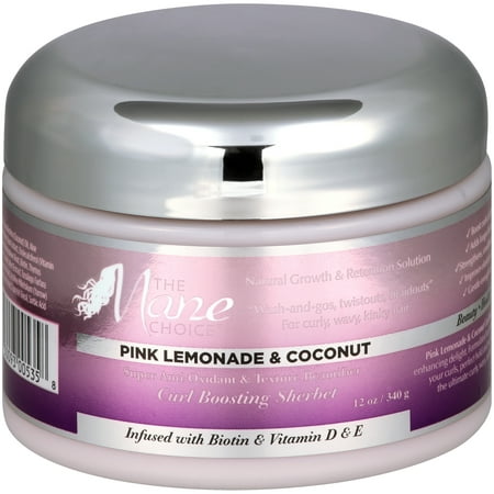 The Mane Choice Pink Lemonade and Coconut Super Anti-Oxidant & Texture Beautifier Curl Boosting Sherbet 12 oz. (Best Pink Lemonade Brand)