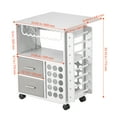 thumbnail image 4 of KFFKFF Mobile Art Cart and Utility Table, Suitable for Cricut Devices, Artistic Table Storage Station with Dual USB Ports and Power Outlets, Accommodates 15 Vinyl Roll Holders and a Pair of Drawers, 4 of 9