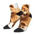 thumbnail image 3 of Salouo Happy Fluffy Running Dog Pattern Unisex Middle Tube Socks,Middle-Finger Knee High Socks Over The Calf Tube Stocking Crew Stockings for Women and Men Tube Socks, 3 of 8