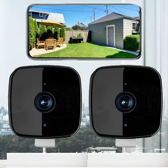 GJX Window Camera, Crystal-Clear 2K Security Camera Color Night Vision, 24/7 Recording & Smart Alerts, Indoor Cameras, Two-Way Audio, Motion Detection, Easy Install (2Pc)
