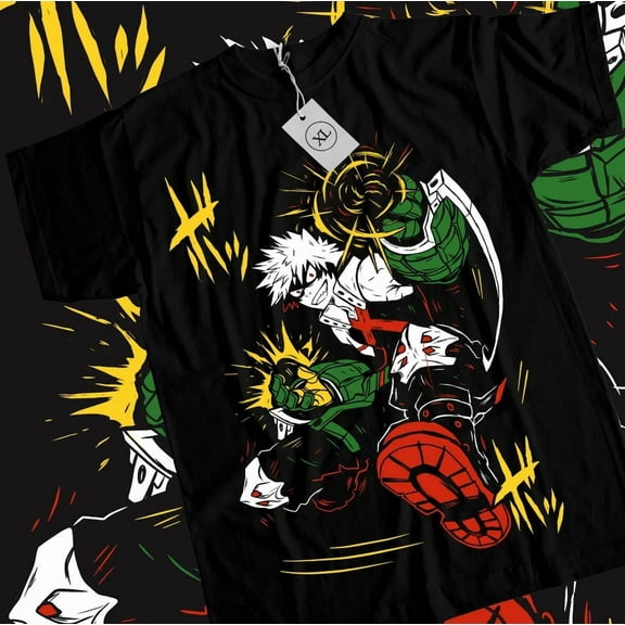 Katsuki Bakugo T-Shirt Manga My Hero Academia Anime Black Tshirt | eBay