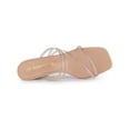 thumbnail image 4 of BLISSFUL STEP Sandale à Enfiler pour Femme à Brides Ornées de Strass, Bout Carré, Talon Kitten, Sandales à Enfiler Nude 9, 4 of 7