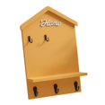 thumbnail image 3 of Colgador de llaves de madera para pared con 5 ganchos de metal pintados a mano Naranja, 3 of 9