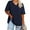 Navy Blue, variant on Sherrylily Women Plus Size V Neck T Shirts Half Sleeve Tees Loose Fit Tunic Casual Tops XL-5XL