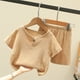 thumbnail image 4 of Summer Children's Clothing Set for 0-6Y Boys & Girls Cotton Linen Muslin Suit T-shirt Tops + Shorts 2pcs Baby Loungewear Outfit, 4 of 6