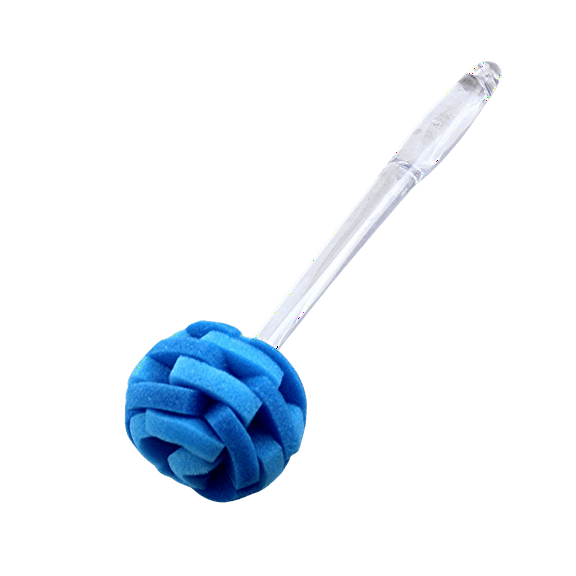 Soft Touch Glassware Sponge Puff Brush 11.5" Clear Handle Kitchen Dish Cleaner