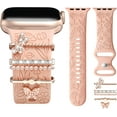 thumbnail image 1 of Correa con Floral Grabado Compatible con Apple Watch 40mm 44mm 42mm 38mm 41mm 45mm 46mm 49mm, Correas Silicona Suave con Adornos Decorativos para iWatch Series 11/10/9/8/7/6/5/4/3/2/1 SE Ultra, 1 of 20