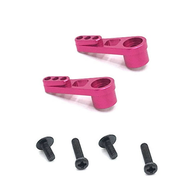 stanreset 2 Pièces RC Voiture Servo Bras Modèle Véhicule Métal Direction Bras Réparation Pièces de Rechange pour WL Jouet A949 Rose
