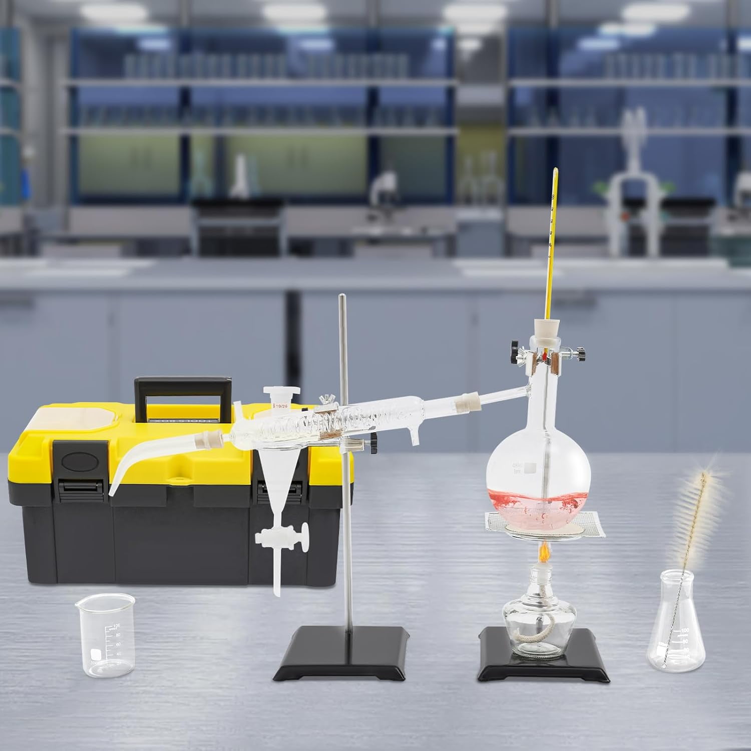 500ml Water Distillation Kit, Full Glass Steam Distillation Equipment for Essential Oil Extraction, Flower Petal Purification & Pure Dew Collection - Complete Distillation Kit for Home & Lab Use