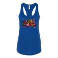 thumbnail image 2 of Wild Bobby, Colorful Rainbow Cat Animal Lover Ladies Racerback Tank Top, Royal, Small, 2 of 3