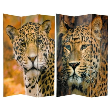 Oriental Furniture 6 ft. Tall Leopard Room Divider - 3 Panel