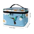thumbnail image 5 of HELLHERO Cosmetic Organizer Bag Case Large Capacity Brush Slots for Men and Women Hummingbird Daisy Blue, 5 of 5
