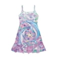 thumbnail image 4 of Uourmeti Little Girls Dress Summer Sleeveless Dresses for Girls Blue Otter Print Cami Sundress Kids Cartoon Clothes A Line Causal Midi Tank Swing,3-14tYears, 4 of 6